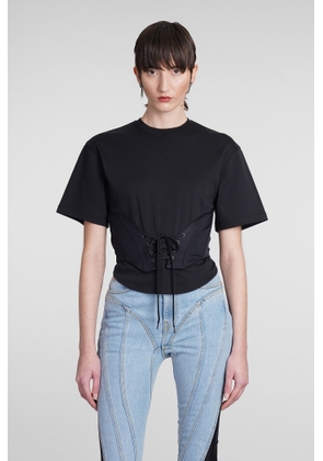 Mugler T-Shirt In Black Cotton