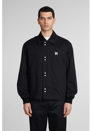 Palm Angels Casual Jacket In Black Cotton