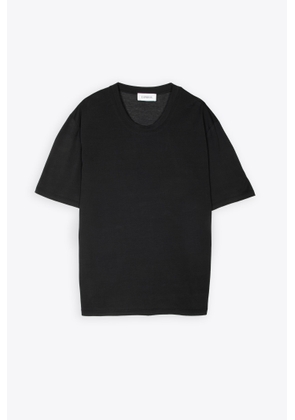 Laneus Crewneck Man Black Ultra-Light Cotton T-Shirt