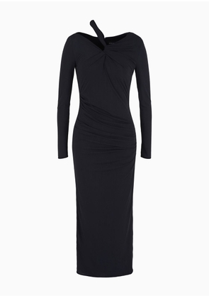 OFFICIAL STORE Stretch Cupro Jersey Midi Dress