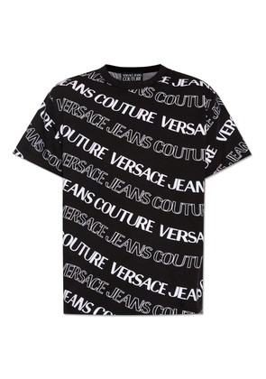 Versace Jeans Couture Allover Logo Printed Crewneck T-Shirt