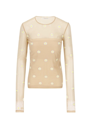 Sportmax Floral Embroidered Long-Sleeved Top