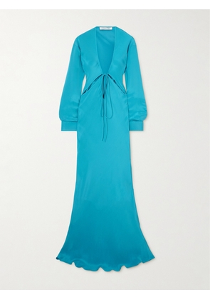 Christopher Esber - Triquetra Cutout Silk-satin Maxi Dress - Blue - UK 6,UK 8,UK 10,UK 12,UK 14