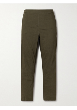 Theory - Treeca Linen-blend Straight-leg Pants - Green - US0,US2,US4,US6,US8,US10,US12
