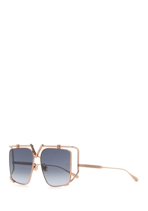 Valentino Garavani Gold Metal V-Light Sunglasses