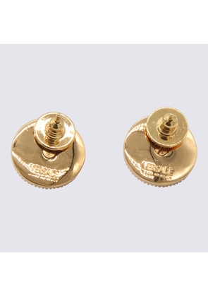 Versace Gold- Tone And Silver Metal Medusa Earrings