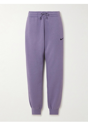 Nike - Phoenix Embroidered Cotton-blend Jersey Sweatpants - Purple - x small,small,medium,large,x large,xx large