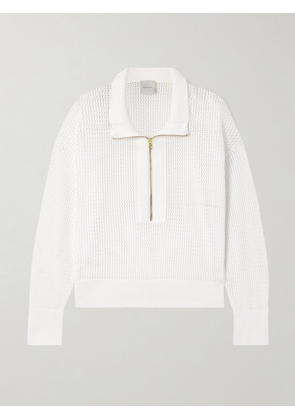 Varley - Aurora Open-knit Cotton Half-zip Sweater - White - xx small,x small,small,medium,large,x large