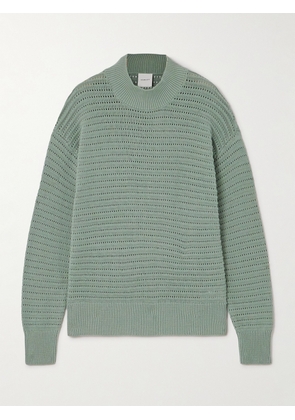 Varley - Franco Pointelle-knit Cotton Sweater - Green - xx small,x small,small,medium,large,x large