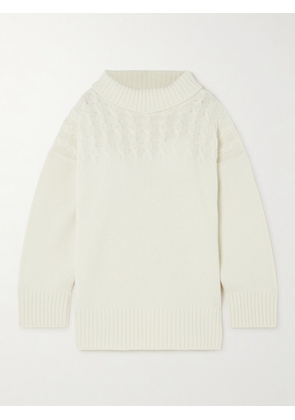 We Norwegians - Nordkapp Cable-knit Merino Wool And Cashmere-blend Turtleneck Sweater - Off-white - XS/S,M/L