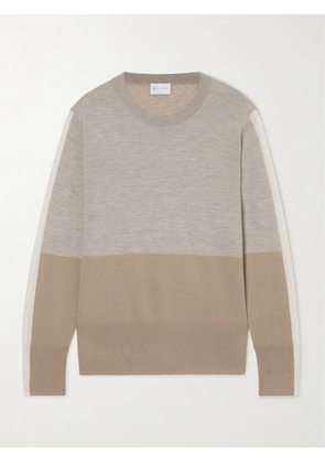 We Norwegians - Morlid Color-block Cashmere Sweater - Neutrals - x small,small,medium,large,x large