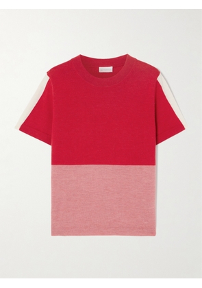 We Norwegians - Morlid Colorblock Cashmere Top - Red - x small,small,medium,large,x large