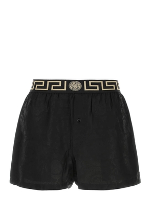 Versace Black Viscose Pajama Shorts