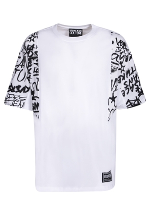 Graffiti Print White T-Shirt By Versace Jeans Couture