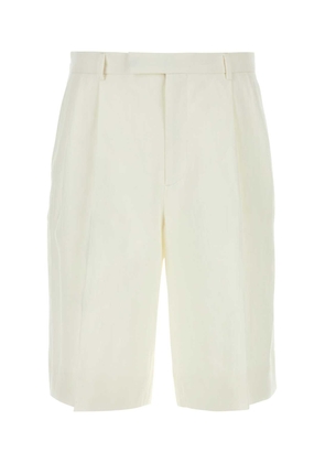 Gucci Ivory Linen Bermuda Shorts