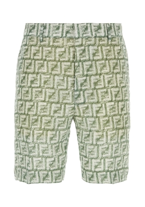 Fendi Printed Linen Bermuda Shorts