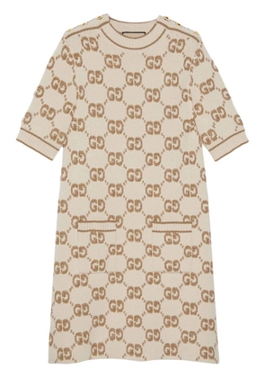 Gucci Monogrammed Logo Intarsia Short-Sleeve Dress