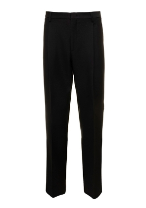 Valentino Garavani Crepe Couture Black Over-Sized Pants In Silk And Wool Man Valentino