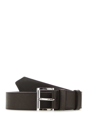 Prada Dark Grey Leather Belt