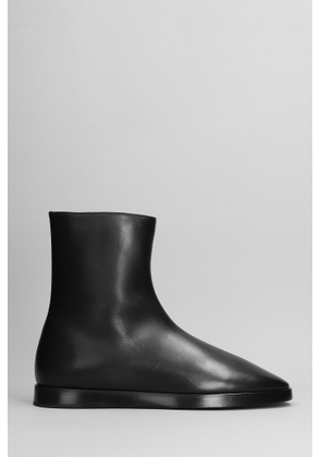 Fear Of God High Mule Ankle Boots In Black Leather