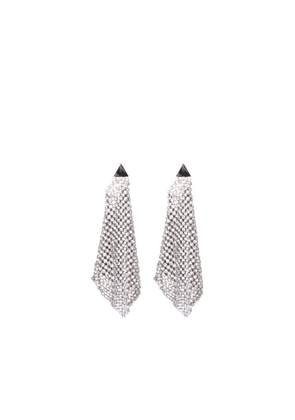 Paco Rabanne Silver Pixel Crystal Earrings