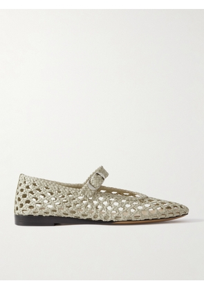 Le Monde Béryl - Woven Leather Mary Jane Ballet Flats - Ecru - IT36,IT36.5,IT37,IT37.5,IT38,IT38.5,IT39,IT39.5,IT40