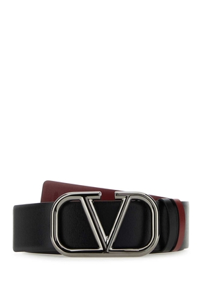 Valentino Garavani Black Leather Vlogo Signature Belt