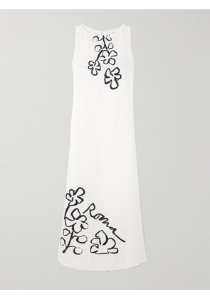 Faithfull - Nahna Floral-print Linen Maxi Dress - White - x small,small,medium,large,x large,xx large