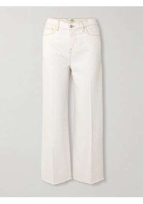 FRAME - Le Jane Cropped High-rise Wide-leg Jeans - White - 23,24,25,26,27,28,29,30,31,32