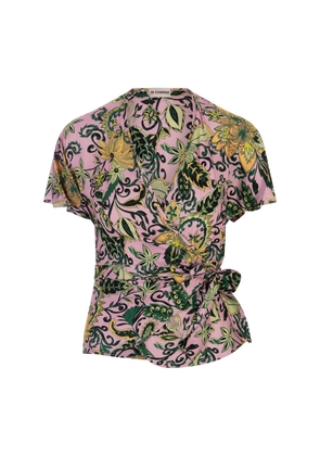Diane Von Furstenberg Delhi Reversible Top In Garden Paisley Mint Green And Pink