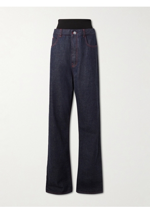 Alaïa - Stretch Knit-trimmed Jeans - Blue - FR34,FR36,FR38,FR40,FR42,FR44,FR46