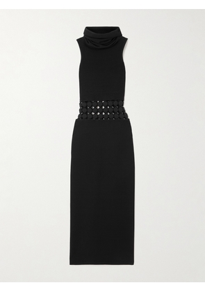 Alaïa - Hooded Cutout Knitted Midi Dress - Black - FR34,FR36,FR38,FR40,FR42,FR44