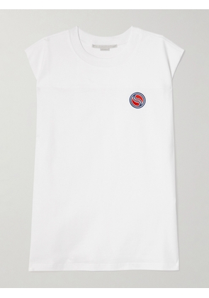 Stella McCartney - Embroidered Cotton-jersey Tank - White - xx small,x small,small,medium,large,x large