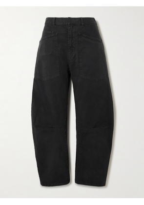 Nili Lotan - Shon Cotton-blend Twill Barrel-leg Pants - Black - US0,US2,US4,US6,US8,US10,US12
