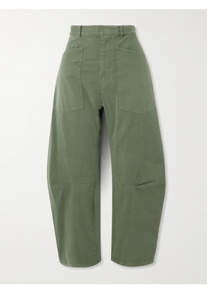 Nili Lotan - Shon Cotton-blend Twill Barrel-leg Pants - Green - US0,US2,US4,US6,US8,US10,US12