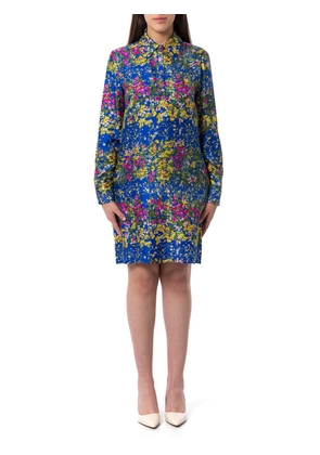 Max Mara Studio Floral Patterned Long-Sleeved Dress