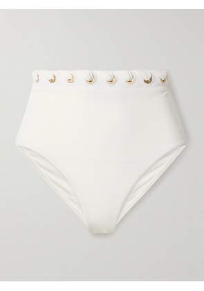 Zimmermann - Halliday Embellished Bikini Briefs - Ivory - 0,1,2,3,4