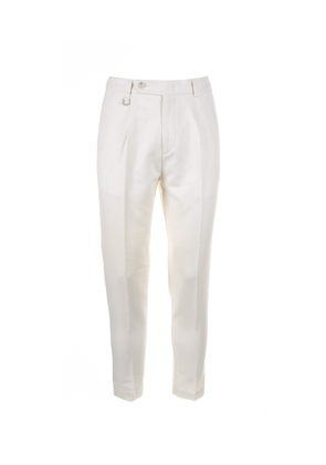 Paolo Pecora White Cotton And Linen Trousers