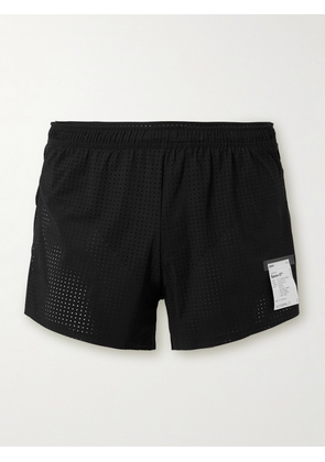 Satisfy - Straight-Leg Logo-Appliquéd Space‑O™ Shorts - Men - Black - 1