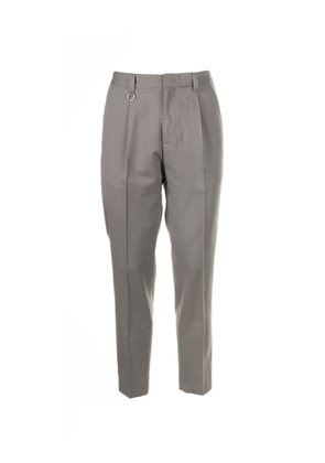 Paolo Pecora Dove Gray Trousers In Cotton And Linen