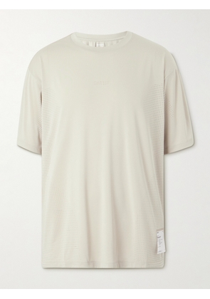 Satisfy - Logo-Detailed Perforated Recycled AuraLite™ Air Jersey T-Shirt - Men - Neutrals - 1