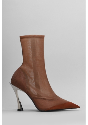 Mugler High Heels Ankle Boots In Leather Color Nylon