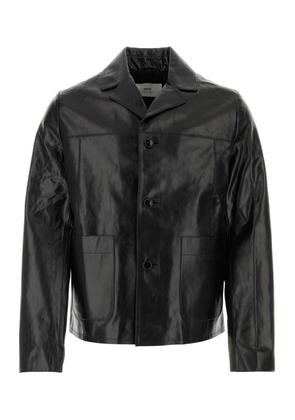 Ami Alexandre Mattiussi Black Leather Jacket