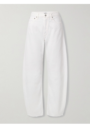 AGOLDE - Luna Frayed High-rise Barrel-leg Jeans - White - 23,24,25,26,27,28,29,30,31,32