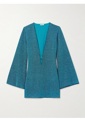 Oséree - Lumière Embellished Metallic Stretch-knit Kaftan - Blue - small,medium,large,x large