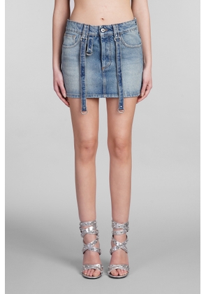 Off-White Skirt In Blue Cotton