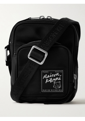 Maison Kitsuné - The Traveller Logo-Appliquéd Nylon Pouch - Men - Black