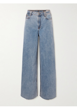 Aje - Outline Frayed High-rise Wide-leg Jeans - Blue - UK 4,UK 6,UK 8,UK 10,UK 12,UK 14,UK 16