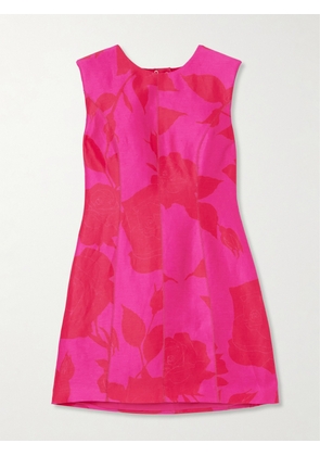 Aje - Cove Pendant Open-back Floral-print Linen-blend Mini Dress - Pink - UK 4,UK 6,UK 8,UK 10,UK 12,UK 14,UK 16