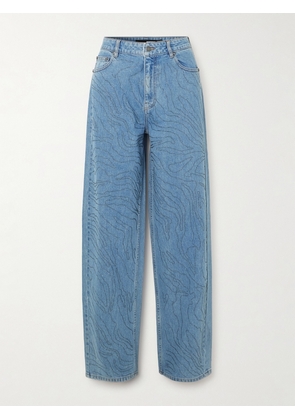 ROTATE Birger Christensen - Embellished Organic Denim Boyfriend Jeans - Blue - 24,25,26,27,28,29,30,31